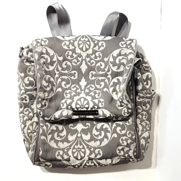 Petunia Pickle Bottom Gray Floral  Boxy Backpack or Crossbody Diaper Bag s-l400.jpg main image 4